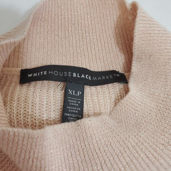 WHBM | Metallic Sparkle Mock Turtleneck Balloon Sleeve Sweater - Picture 6 of 10